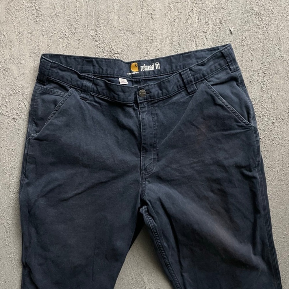 Relaxed Carhartt Cargo Pants Mens 36x29 Navy Blue Relaxed Fit Canvas